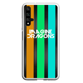 Чехол для Honor 20 с принтом IMAGINE DRAGONS в Рязани, Силикон | Область печати: задняя сторона чехла, без боковых панелей | Тематика изображения на принте: evolve | imagine dragons | new age | абстракция | вокалист | геометрия | группа | драгонс | известные | линии | личности | надписи | полосы | реп | рок | триколор | фирменные цвета | яркие