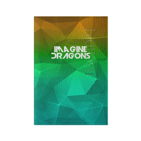 Обложка для паспорта матовая кожа с принтом IMAGINE DRAGONS в Рязани, натуральная матовая кожа | размер 19,3 х 13,7 см; прозрачные пластиковые крепления | геометрия | градиент | драгонс | треугольники