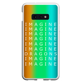 Чехол для Samsung S10E с принтом IMAGINE DRAGONS в Рязани, Силикон | Область печати: задняя сторона чехла, без боковых панелей | Тематика изображения на принте: evolve | imagine dragons | new age | вокалист | группа | драгонс | известные | личности | надписи | реп | рок | триколор | фирменные цвета | яркие