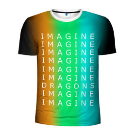 Мужская футболка 3D спортивная с принтом IMAGINE DRAGONS в Рязани, 100% полиэстер с улучшенными характеристиками | приталенный силуэт, круглая горловина, широкие плечи, сужается к линии бедра | evolve | imagine dragons | new age | вокалист | группа | драгонс | известные | личности | надписи | реп | рок | триколор | фирменные цвета | яркие
