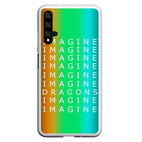 Чехол для Honor 20 с принтом IMAGINE DRAGONS в Рязани, Силикон | Область печати: задняя сторона чехла, без боковых панелей | Тематика изображения на принте: evolve | imagine dragons | new age | вокалист | группа | драгонс | известные | личности | надписи | реп | рок | триколор | фирменные цвета | яркие