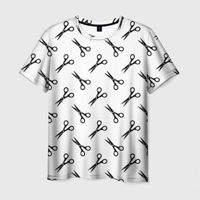Мужская футболка 3D с принтом Ножницы в Рязани, 100% полиэфир | прямой крой, круглый вырез горловины, длина до линии бедер | барбер | борода | ножницы | стрижка | усы