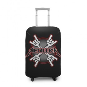 Чехол для чемодана 3D с принтом Metallica в Рязани, 86% полиэфир, 14% спандекс | двустороннее нанесение принта, прорези для ручек и колес | 