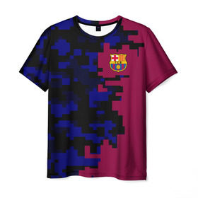 Мужская футболка 3D с принтом FC Barca 2018 Creative uniform в Рязани, 100% полиэфир | прямой крой, круглый вырез горловины, длина до линии бедер | fc | fc barcelona | fcb | fly emirates | ronaldo | абстракция | барселона | геометрия | зож | клуб | линии | месси | модные | мяч | реал мадрид | спорт | спортивные | тренды | футбол | футбольный клуб | эмблема