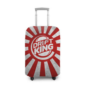 Чехол для чемодана 3D с принтом Drift King в Рязани, 86% полиэфир, 14% спандекс | двустороннее нанесение принта, прорези для ручек и колес | car | drift | japan | jdm | race | street | авто | автомобиль | гонки | дрифт | король | машина | флаг | япония