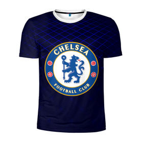 Мужская футболка 3D спортивная с принтом Chelsea 2018 Uniform в Рязани, 100% полиэстер с улучшенными характеристиками | приталенный силуэт, круглая горловина, широкие плечи, сужается к линии бедра | 