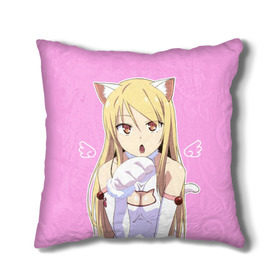 Подушка 3D с принтом Shina Mashiro Neko - Nyan в Рязани, наволочка – 100% полиэстер, наполнитель – холлофайбер (легкий наполнитель, не вызывает аллергию). | состоит из подушки и наволочки. Наволочка на молнии, легко снимается для стирки | cat | kawai | mashira | neko | nyan | sakurasou no pet na kanojo | shina | shina mashiro | tyan | анимэ | кошечка из сакурасо | сакурасо