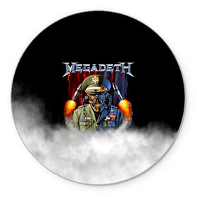 Коврик для мышки круглый с принтом Megadeth в Рязани, резина и полиэстер | круглая форма, изображение наносится на всю лицевую часть | megadet | megadeth | группа | дирк вербурен | дэвид эллефсон | дэйв мастейн | кико лоурейро | мегадет | мегадетх | метал | рок | трэш | трэшметал | тяжелый | хард | хардрок | хеви | хевиметал