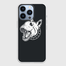 Чехол для iPhone 13 Pro с принтом Опасный бультерьер в Рязани,  |  | Тематика изображения на принте: домашние животные | пес | собака