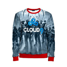 Детский свитшот 3D с принтом CLOUD 9 CS GO в Рязани, 100% полиэстер | свободная посадка, прямой крой, мягкая тканевая резинка на рукавах и понизу свитшота | Тематика изображения на принте: cloud 9 | counter strike | cs go | esports | team | известные | киберспорт | мировые | спорт