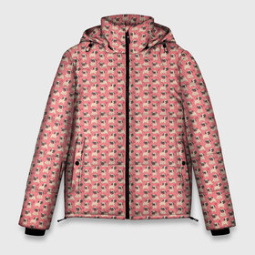 Мужская зимняя куртка 3D с принтом Мопсики на розовом в Рязани, верх — 100% полиэстер; подкладка — 100% полиэстер; утеплитель — 100% полиэстер | длина ниже бедра, свободный силуэт Оверсайз. Есть воротник-стойка, отстегивающийся капюшон и ветрозащитная планка. 

Боковые карманы с листочкой на кнопках и внутренний карман на молнии. | Тематика изображения на принте: домашние животные | мопс | пес | песик | собака | собачка