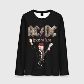 Мужской лонгслив 3D с принтом AC/DC в Рязани, 100% полиэстер | длинные рукава, круглый вырез горловины, полуприлегающий силуэт | Тематика изображения на принте: ас | ац | диси | дс | дц | исидиси | эйси