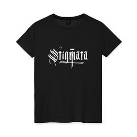 Женская футболка хлопок с принтом Stigmata в Рязани, 100% хлопок | прямой крой, круглый вырез горловины, длина до линии бедер, слегка спущенное плечо | stigmata | стигмата