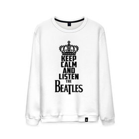 Мужской свитшот хлопок с принтом Keep calm and listen Beatles в Рязани, 100% хлопок |  | beatles | the beatles | бителз | бителс | битлз | битлс | битлы | группа | джон леннон | джордж харрисон | жуки | зе | ливерпульская четвёрка | мерсибит | пол маккартни | поп | ринго старр | рок