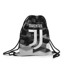 Рюкзак-мешок 3D с принтом Juventus 2018 Geometry Sport в Рязани, 100% полиэстер | плотность ткани — 200 г/м2, размер — 35 х 45 см; лямки — толстые шнурки, застежка на шнуровке, без карманов и подкладки | Тематика изображения на принте: juventus | спорт | спортивные | футбол | футбольный клуб | ювентус