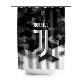 Штора 3D для ванной с принтом Juventus 2018 Geometry Sport в Рязани, 100% полиэстер | плотность материала — 100 г/м2. Стандартный размер — 146 см х 180 см. По верхнему краю — пластиковые люверсы для креплений. В комплекте 10 пластиковых колец | Тематика изображения на принте: juventus | спорт | спортивные | футбол | футбольный клуб | ювентус