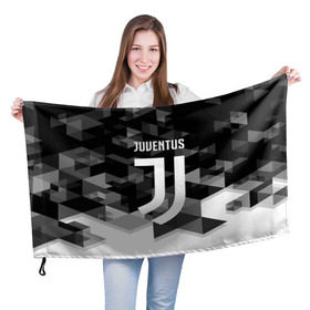 Флаг 3D с принтом Juventus 2018 Geometry Sport в Рязани, 100% полиэстер | плотность ткани — 95 г/м2, размер — 67 х 109 см. Принт наносится с одной стороны | juventus | спорт | спортивные | футбол | футбольный клуб | ювентус