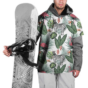 Накидка на куртку 3D с принтом Саванна в Рязани, 100% полиэстер |  | африка | белый | зверь | зебра | растения | розовый | фламинго