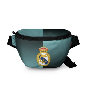 Поясная сумка 3D с принтом Real Madrid 2018 Reverse в Рязани, 100% полиэстер | плотная ткань, ремень с регулируемой длиной, внутри несколько карманов для мелочей, основное отделение и карман с обратной стороны сумки застегиваются на молнию | emirates | fc | real madrid | реал мадрид | футбольный клуб | эмблема