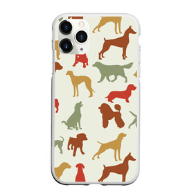 Чехол для iPhone 11 Pro Max матовый с принтом Силуэты собак в Рязани, Силикон |  | Тематика изображения на принте: год собаки | новый год | пес | собака | щенок