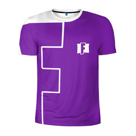 Мужская футболка 3D спортивная с принтом FORTNITE big logo в Рязани, 100% полиэстер с улучшенными характеристиками | приталенный силуэт, круглая горловина, широкие плечи, сужается к линии бедра | battle | battle royal | fortnite | royal | боевик | игры | логотип | фиолетовый