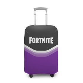 Чехол для чемодана 3D с принтом FORTNITE в Рязани, 86% полиэфир, 14% спандекс | двустороннее нанесение принта, прорези для ручек и колес | battle | battle royal | fortnite | royal | боевик | игры | логотип | фиолетовый