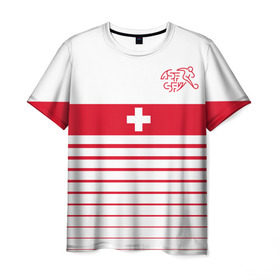 Мужская футболка 3D с принтом Швейцария, форма в Рязани, 100% полиэфир | прямой крой, круглый вырез горловины, длина до линии бедер | fc | спорт | спортивные | фк | футбол | футбольный клуб | швейцария