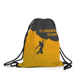 Рюкзак-мешок 3D с принтом climbing в Рязани, 100% полиэстер | плотность ткани — 200 г/м2, размер — 35 х 45 см; лямки — толстые шнурки, застежка на шнуровке, без карманов и подкладки | adrenaline | extreme | hiking | mountaineering | mountains | risk | rock climb | rocks | sport | адреналин | альпинизм | высота | горы | риск | скалолазание | скалы | спорт | туризм | экстрим