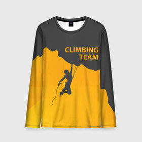 Мужской лонгслив 3D с принтом climbing в Рязани, 100% полиэстер | длинные рукава, круглый вырез горловины, полуприлегающий силуэт | adrenaline | extreme | hiking | mountaineering | mountains | risk | rock climb | rocks | sport | адреналин | альпинизм | высота | горы | риск | скалолазание | скалы | спорт | туризм | экстрим