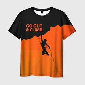 Мужская футболка 3D с принтом climbing в Рязани, 100% полиэфир | прямой крой, круглый вырез горловины, длина до линии бедер | adrenaline | extreme | hiking | mountaineering | mountains | risk | rock climb | rocks | sport | адреналин | альпинизм | высота | горы | риск | скалолазание | скалы | спорт | туризм | экстрим