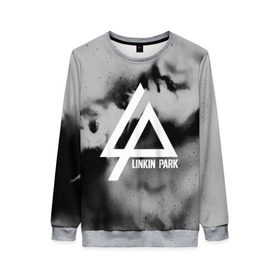 Женский свитшот 3D с принтом LINKIN PARK GRAY ABSTRACT ROCK в Рязани, 100% полиэстер с мягким внутренним слоем | круглый вырез горловины, мягкая резинка на манжетах и поясе, свободная посадка по фигуре | linkin park | logo | music | pop | rock | альтернатива | металл | музыка | музыкальный | поп | рок | честер беннингтон