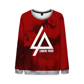 Мужской свитшот 3D с принтом LINKIN PARK COLOR RED MUSIC в Рязани, 100% полиэстер с мягким внутренним слоем | круглый вырез горловины, мягкая резинка на манжетах и поясе, свободная посадка по фигуре | linkin park | logo | music | pop | rock | альтернатива | металл | музыка | музыкальный | поп | рок | честер беннингтон