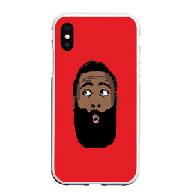 Чехол для iPhone XS Max матовый с принтом James Harden в Рязани, Силикон | Область печати: задняя сторона чехла, без боковых панелей | 13 | fear the beard | houston rockets | mvp | nba | баскетбол | джеймс харден | нба | хьюстон рокетс