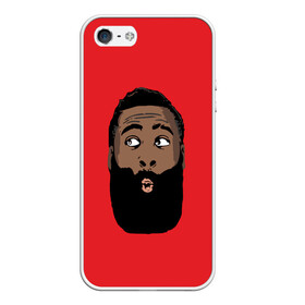 Чехол для iPhone 5/5S матовый с принтом James Harden в Рязани, Силикон | Область печати: задняя сторона чехла, без боковых панелей | Тематика изображения на принте: 13 | fear the beard | houston rockets | mvp | nba | баскетбол | джеймс харден | нба | хьюстон рокетс