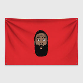 Флаг-баннер с принтом James Harden в Рязани, 100% полиэстер | размер 67 х 109 см, плотность ткани — 95 г/м2; по краям флага есть четыре люверса для крепления | 13 | fear the beard | houston rockets | mvp | nba | баскетбол | джеймс харден | нба | хьюстон рокетс