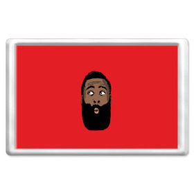 Магнит 45*70 с принтом James Harden в Рязани, Пластик | Размер: 78*52 мм; Размер печати: 70*45 | 13 | fear the beard | houston rockets | mvp | nba | баскетбол | джеймс харден | нба | хьюстон рокетс