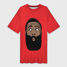 Платье-футболка 3D с принтом James Harden в Рязани,  |  | 13 | fear the beard | houston rockets | mvp | nba | баскетбол | джеймс харден | нба | хьюстон рокетс