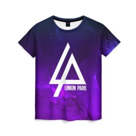 Женская футболка 3D с принтом LINKIN PARK SPACE COLOR 2018 в Рязани, 100% полиэфир ( синтетическое хлопкоподобное полотно) | прямой крой, круглый вырез горловины, длина до линии бедер | linkin park | logo | music | pop | rock | альтернатива | металл | музыка | музыкальный | поп | рок | честер беннингтон