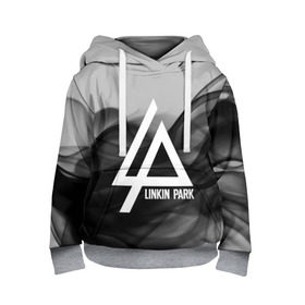 Детская толстовка 3D с принтом LINKIN PARK SMOKE GRAY 2018 в Рязани, 100% полиэстер | двухслойный капюшон со шнурком для регулировки, мягкие манжеты на рукавах и по низу толстовки, спереди карман-кенгуру с мягким внутренним слоем | linkin park | logo | music | pop | rock | альтернатива | металл | музыка | музыкальный | поп | рок | честер беннингтон