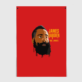 Постер с принтом James Harden в Рязани, 100% бумага
 | бумага, плотность 150 мг. Матовая, но за счет высокого коэффициента гладкости имеет небольшой блеск и дает на свету блики, но в отличии от глянцевой бумаги не покрыта лаком | fear the beard | houston rockets | nba | rise sports | баскетбол | джеймс харден | нба | хьюстон рокетс