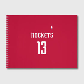 Альбом для рисования с принтом Houston Rockets в Рязани, 100% бумага
 | матовая бумага, плотность 200 мг. | Тематика изображения на принте: 13 | fear the beard | houston rockets | nba | rise sports | баскетбол | баскетбольная | джеймс харден | нба | номер | спортивная | форма | хьюстон рокетс