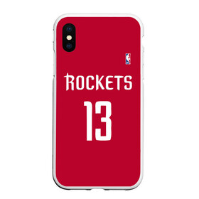 Чехол для iPhone XS Max матовый с принтом Houston Rockets в Рязани, Силикон | Область печати: задняя сторона чехла, без боковых панелей | Тематика изображения на принте: 13 | fear the beard | houston rockets | nba | rise sports | баскетбол | баскетбольная | джеймс харден | нба | номер | спортивная | форма | хьюстон рокетс