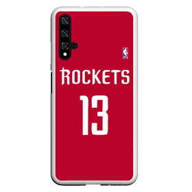 Чехол для Honor 20 с принтом Houston Rockets в Рязани, Силикон | Область печати: задняя сторона чехла, без боковых панелей | Тематика изображения на принте: 13 | fear the beard | houston rockets | nba | rise sports | баскетбол | баскетбольная | джеймс харден | нба | номер | спортивная | форма | хьюстон рокетс