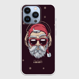 Чехол для iPhone 13 Pro с принтом Who was a bad boy в Рязани,  |  | Тематика изображения на принте: bad | beard | boy | christmas | hipster | new year | santa | борода | дед мороз | новый год | рождество | санта | хипстер