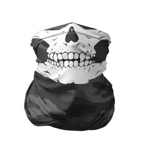 Бандана-труба 3D с принтом Череп маска в Рязани, 100% полиэстер, ткань с особыми свойствами — Activecool | плотность 150‒180 г/м2; хорошо тянется, но сохраняет форму | camouflage | military | skull | военная | камуфляж | череп