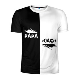 Мужская футболка 3D спортивная с принтом Papa Roach в Рязани, 100% полиэстер с улучшенными характеристиками | приталенный силуэт, круглая горловина, широкие плечи, сужается к линии бедра | papa roach | roach | папа роач | папароач | папароч | роач | роч