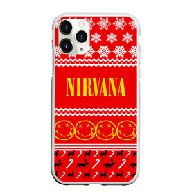 Чехол для iPhone 11 Pro матовый с принтом Праздничный Nirvana в Рязани, Силикон |  | cobain | kurt | nirvana | альтернативный | гранж | группа | дональд | знак | кобейн | красный | курт | музыка | музыкант | надпись | нервана | нирвана | новогодний | новоселич | новый год | певец | праздник