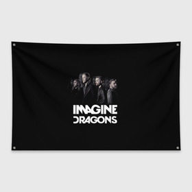 Флаг-баннер с принтом Группа Imagine Dragons в Рязани, 100% полиэстер | размер 67 х 109 см, плотность ткани — 95 г/м2; по краям флага есть четыре люверса для крепления | альтернативный | американская | группа | драгонс | имеджин | инди | индирок | поп | рок | электроник