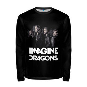 Мужской лонгслив 3D с принтом Группа Imagine Dragons в Рязани, 100% полиэстер | длинные рукава, круглый вырез горловины, полуприлегающий силуэт | Тематика изображения на принте: альтернативный | американская | группа | драгонс | имеджин | инди | индирок | поп | рок | электроник