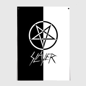 Постер с принтом Slayer в Рязани, 100% бумага
 | бумага, плотность 150 мг. Матовая, но за счет высокого коэффициента гладкости имеет небольшой блеск и дает на свету блики, но в отличии от глянцевой бумаги не покрыта лаком | slayer | группа | гэри холт | керри кинг | метал | музыка | пентаграмма | песни | пол бостаф | рок | слаер | слайер | слеар | слеер | слейр | слеяр | том арайа | трэш | тяжелый | хеви